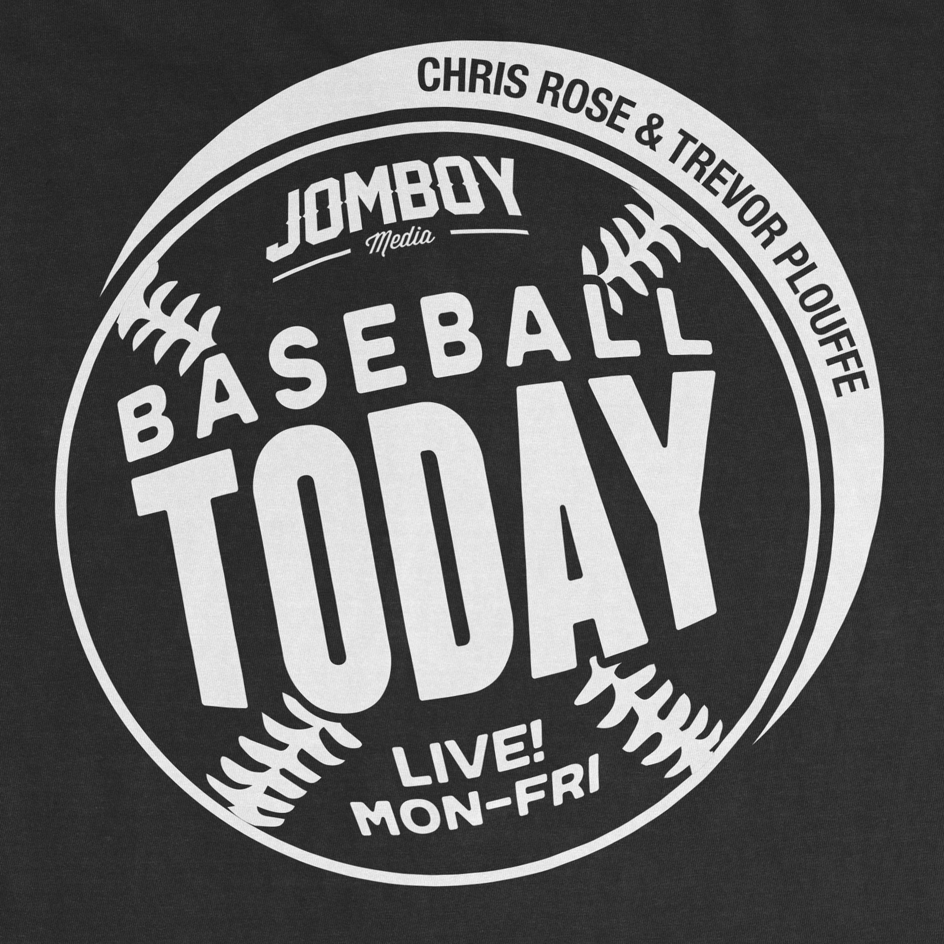 White monochrome vintage tee with a baseball-themed graphic design featuring "Today" and baseball details.