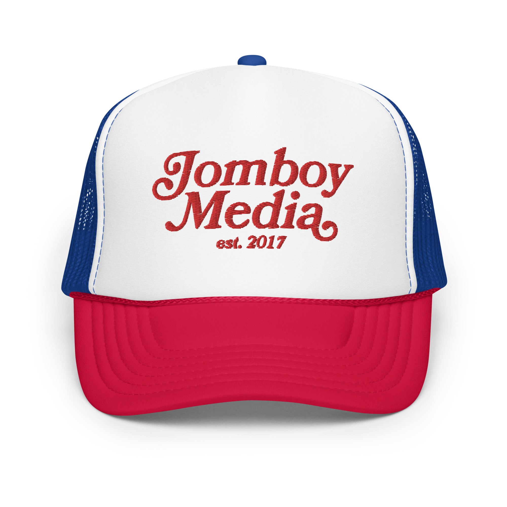 http://shop.jomboymedia.com/cdn/shop/products/foam-trucker-hat-white-royal-red-one-size-front-637d044053cb4.jpg?v=1669137480