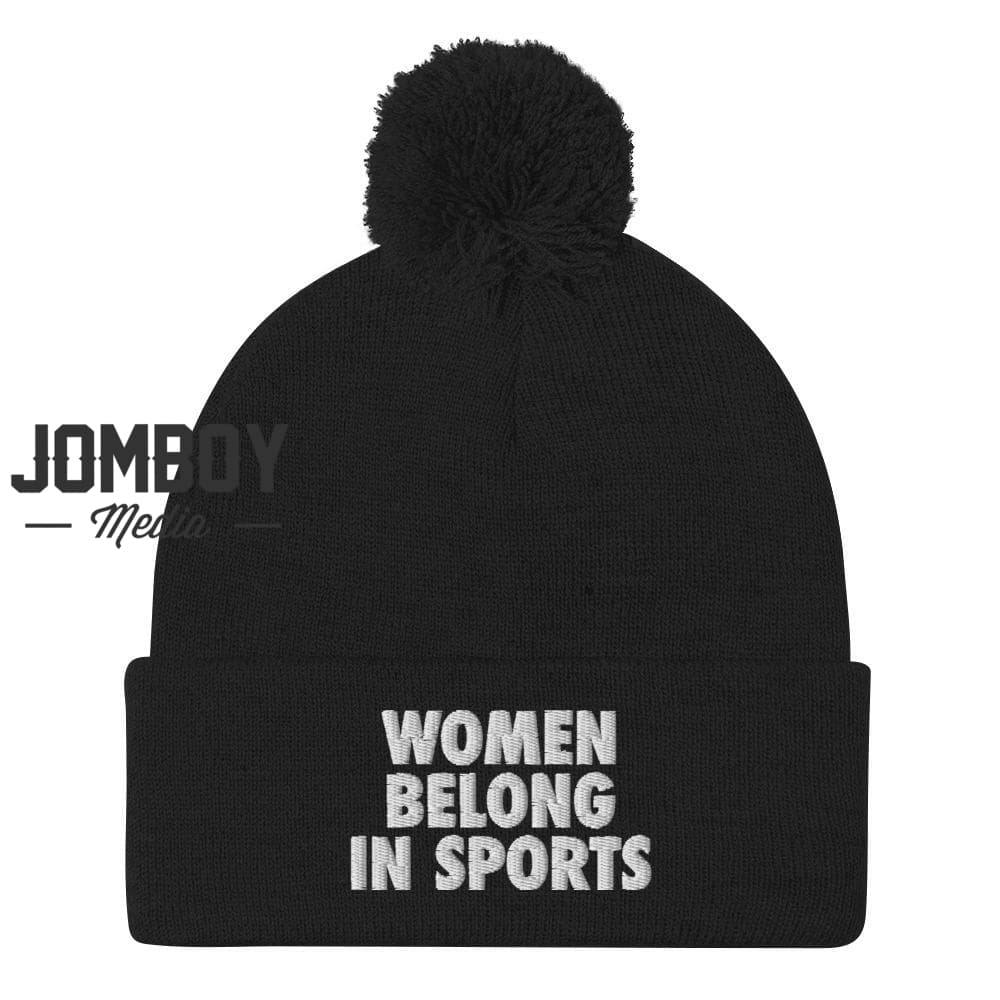 Women Belong In Sports | Pom Beanie - Jomboy Media