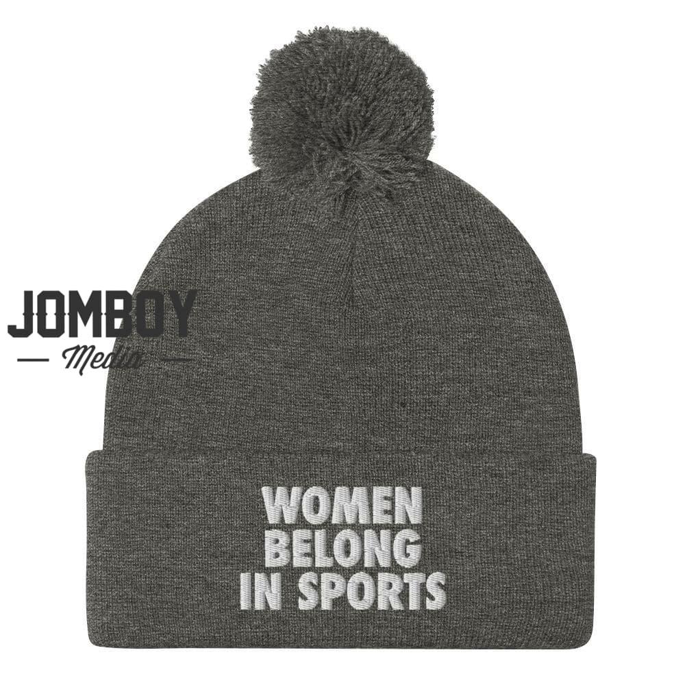 Women Belong In Sports | Pom Beanie - Jomboy Media