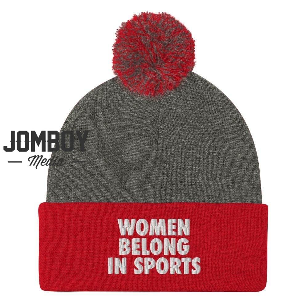 Women Belong In Sports | Pom Beanie - Jomboy Media