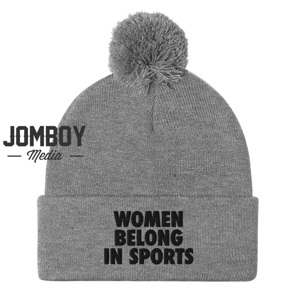 Women Belong In Sports | Pom Beanie - Jomboy Media