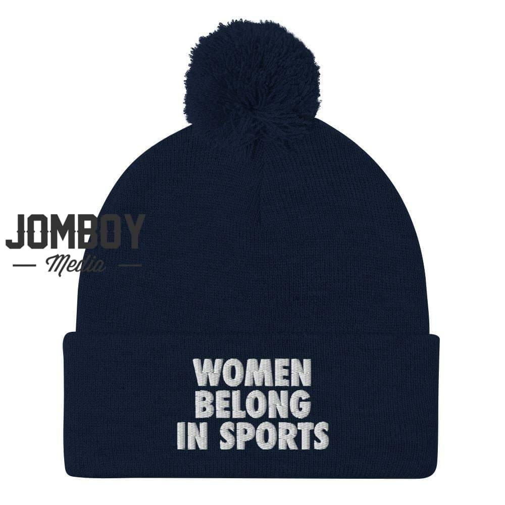 Women Belong In Sports | Pom Beanie - Jomboy Media