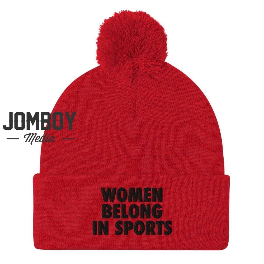 Women Belong In Sports | Pom Beanie - Jomboy Media