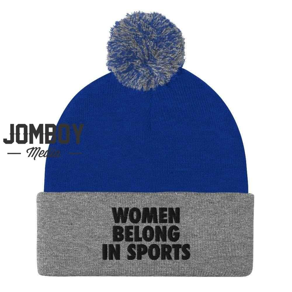 Women Belong In Sports | Pom Beanie - Jomboy Media