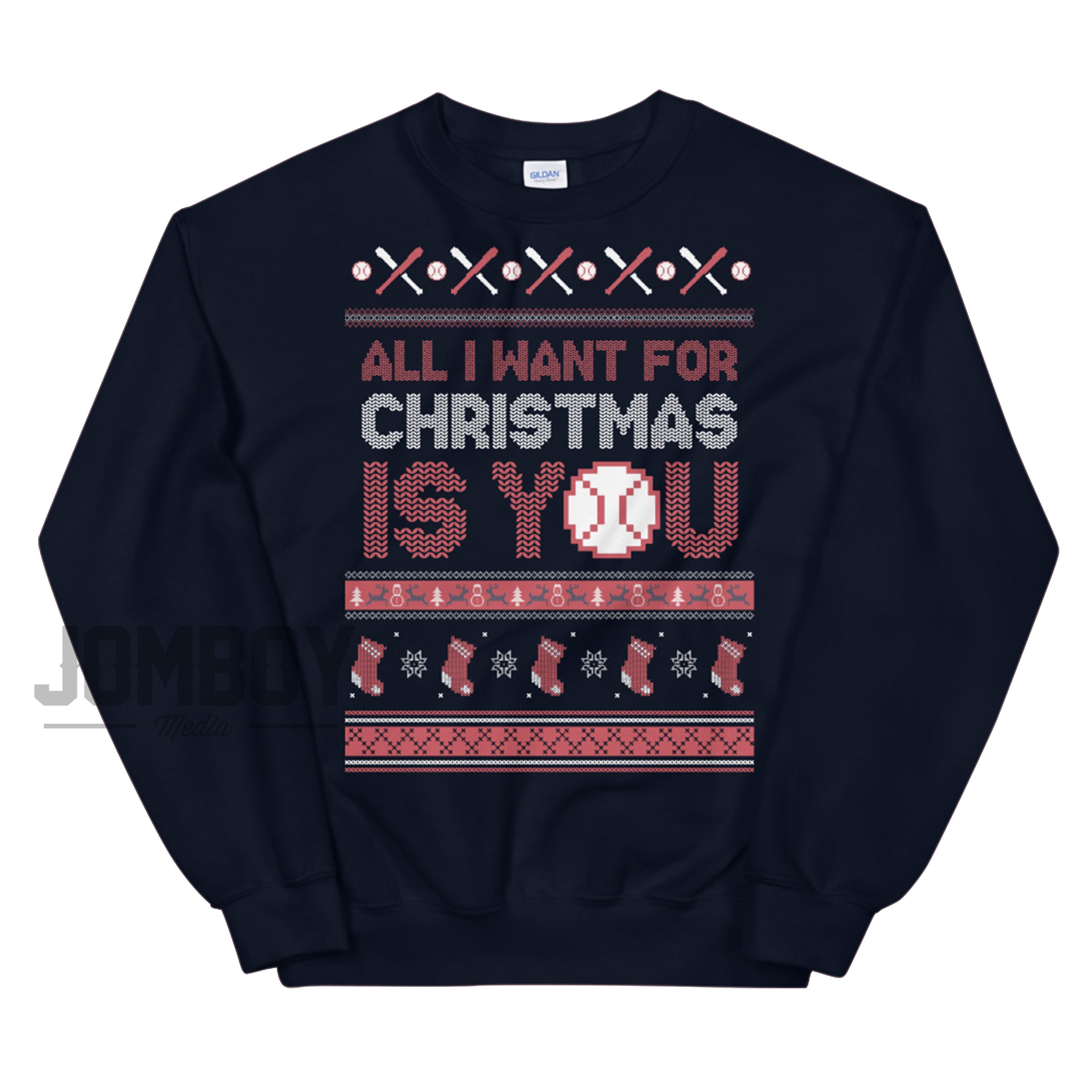 Jomboy Media All I Want for Christmas Is You | Red Sox | Holiday Sweater | Jomboy 5XL