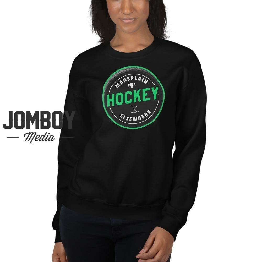 Mansplain Hockey Elsewhere | Crew Sweatshirt - Jomboy Media