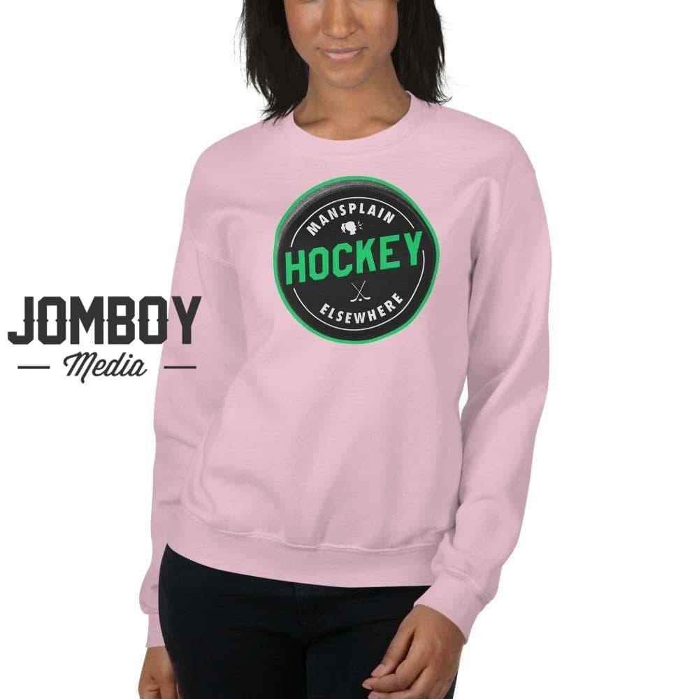 Mansplain Hockey Elsewhere | Crew Sweatshirt - Jomboy Media