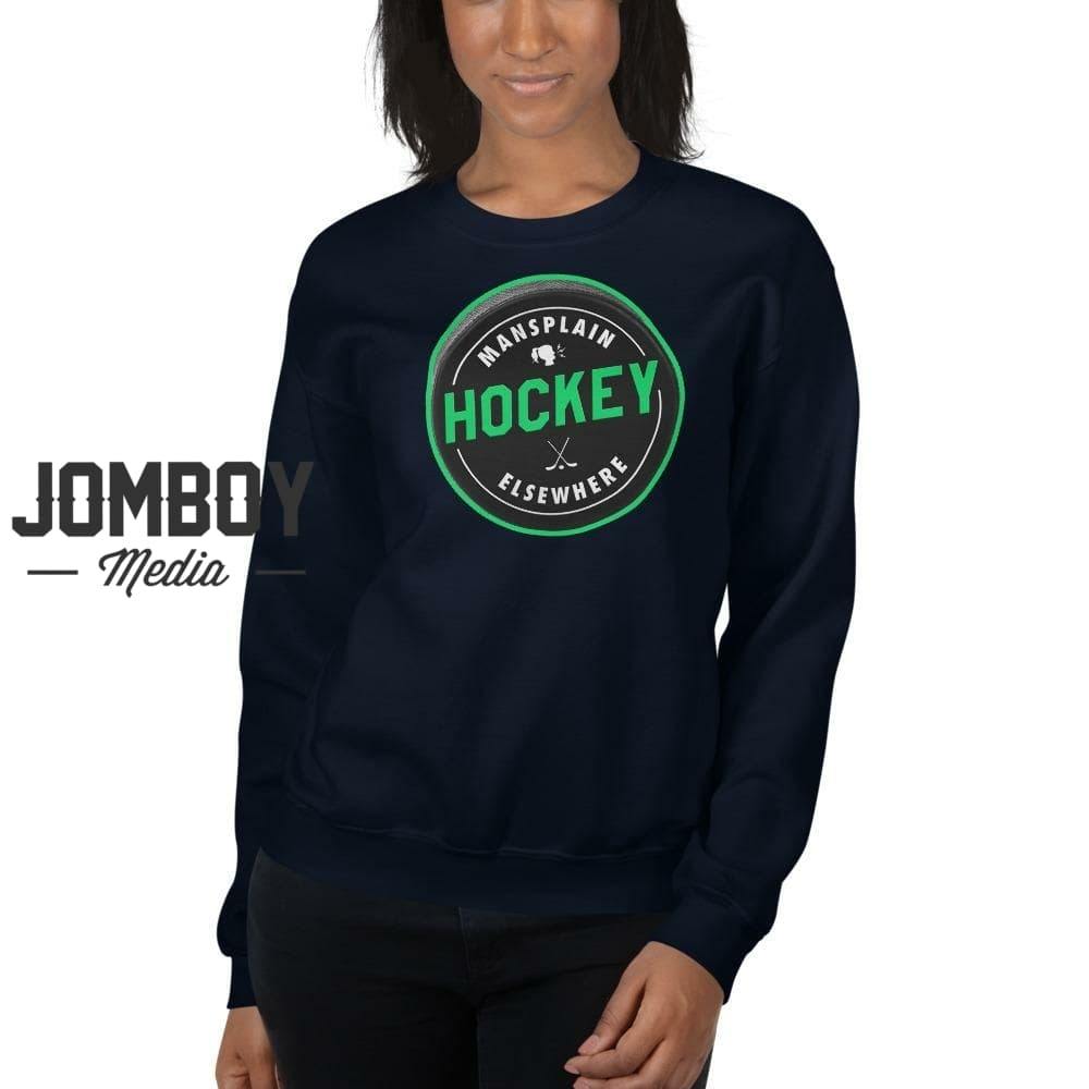 Mansplain Hockey Elsewhere | Crew Sweatshirt - Jomboy Media