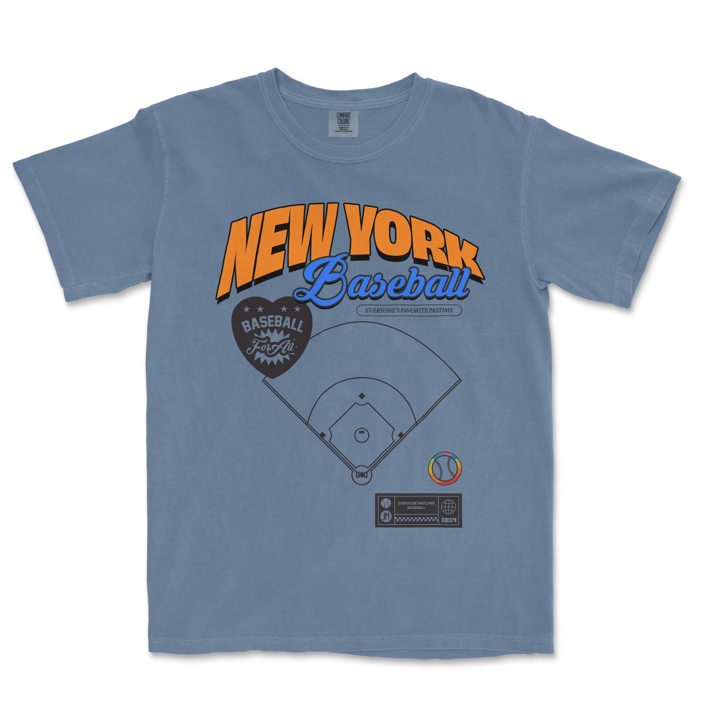 QUEENS BASEBALL PRIDE | Comfort Colors Vintage Tee