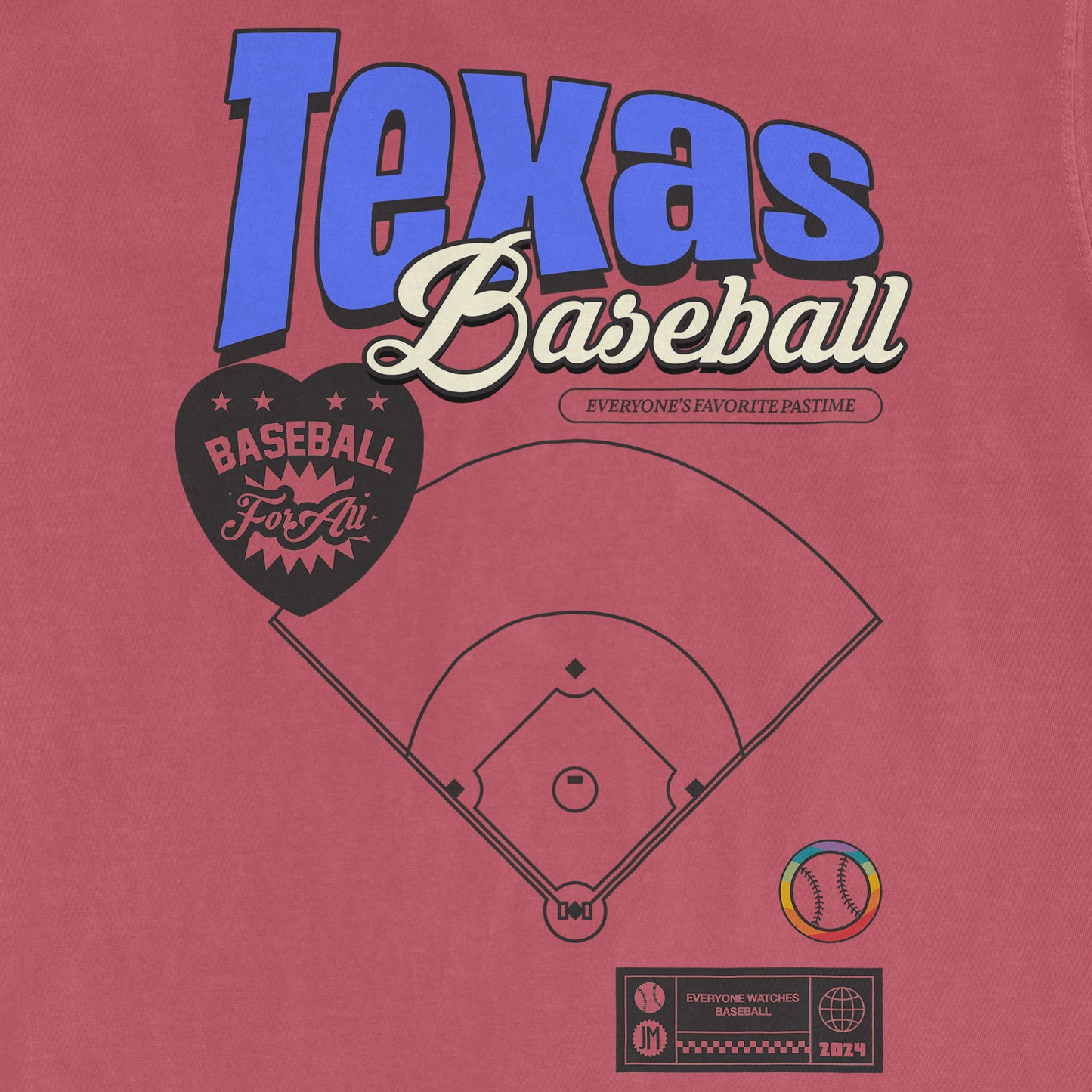 TEXAS BASEBALL PRIDE | Comfort Colors Vintage Tee