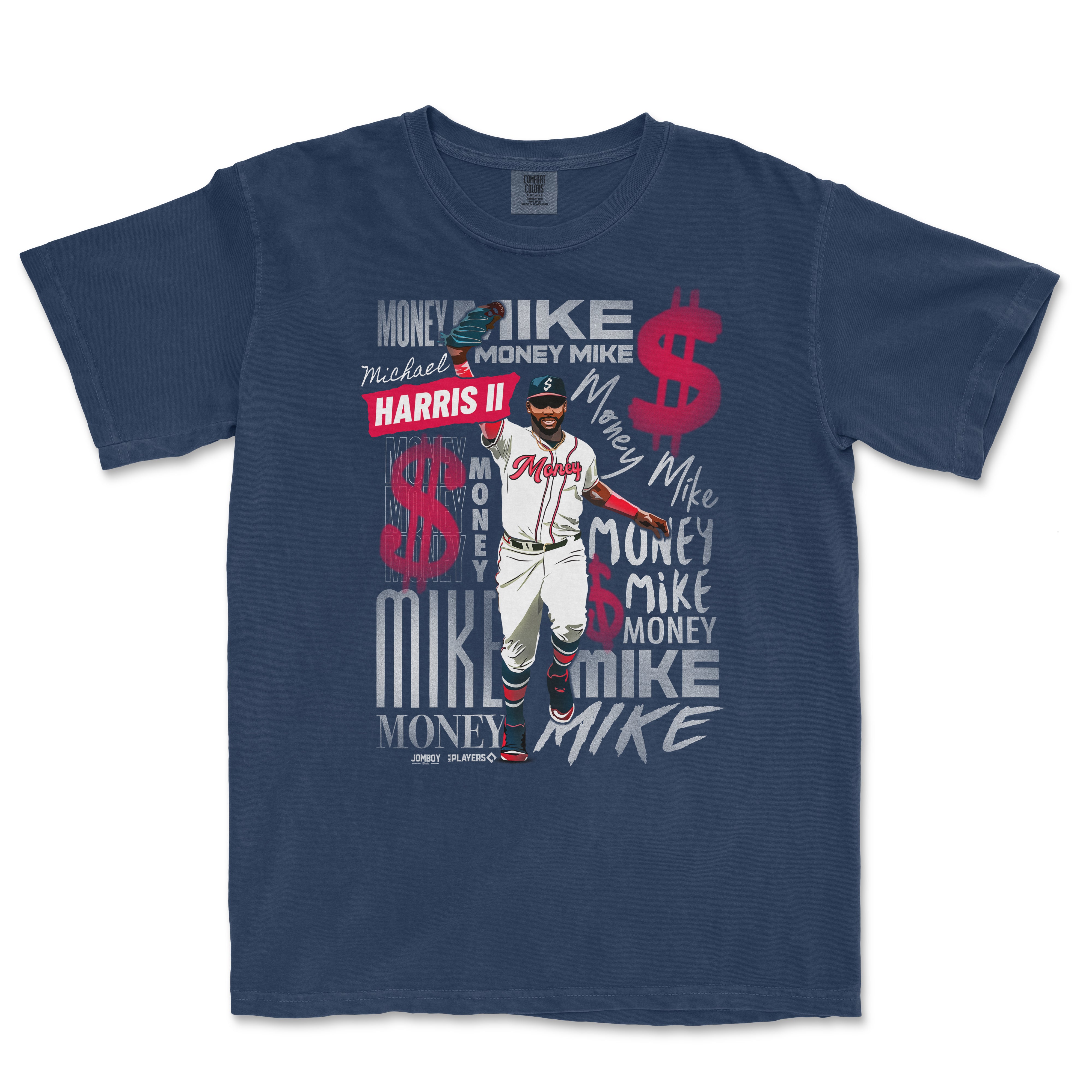 Comfort Colors tee featuring a graphic of Money Mike from the movie "Paid in Full," with colorful text and dollar sign design.