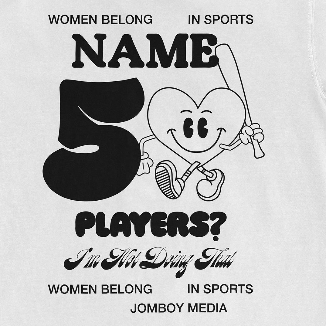 Black and white graphic T-shirt featuring a smiling heart character with a fishing rod, humorous text, and playful design elements.