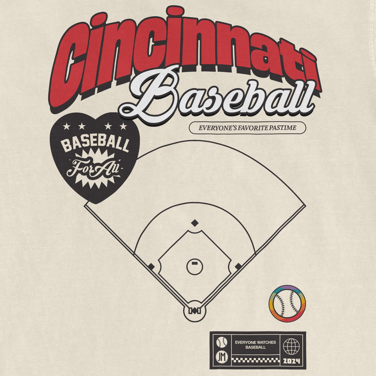 CINCINNATI BASEBALL PRIDE | Comfort Colors Vintage Tee