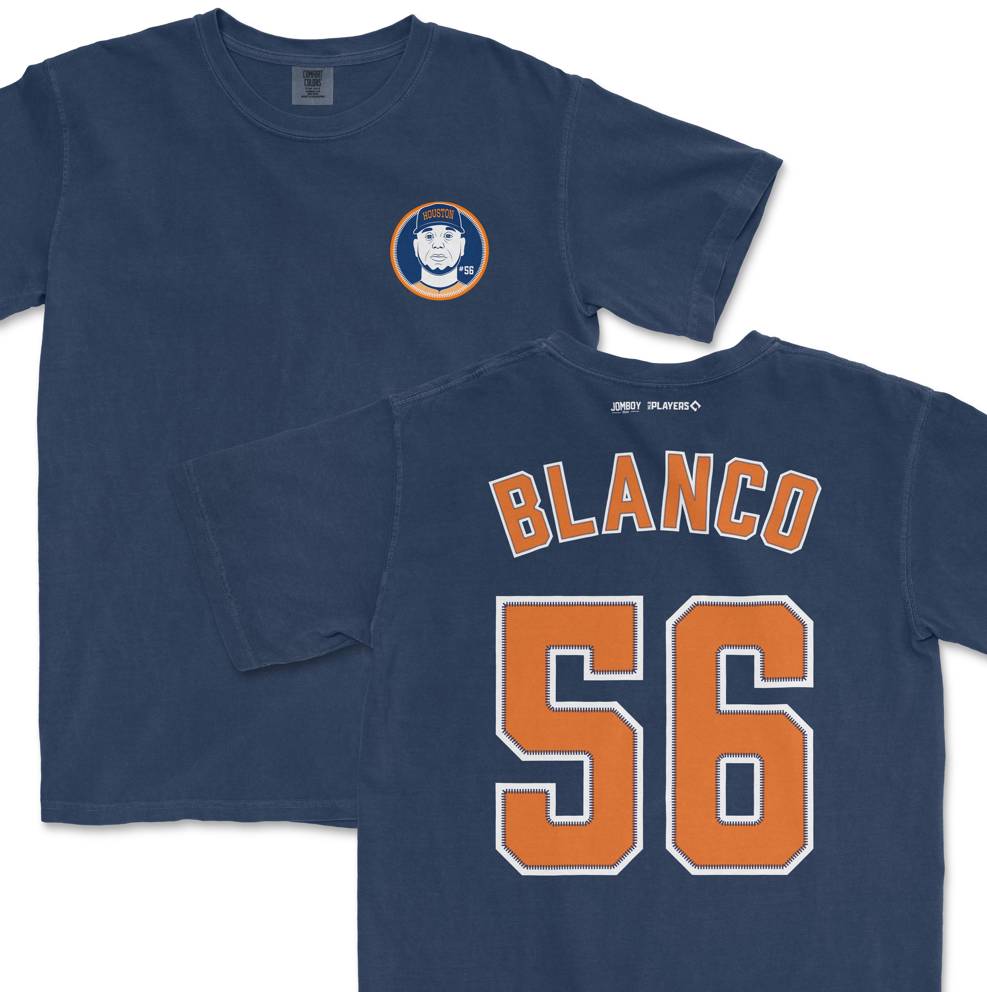 Ronel Blanco Houston Astros baseball shirsey, navy blue with player name and number on back, team logo on front.