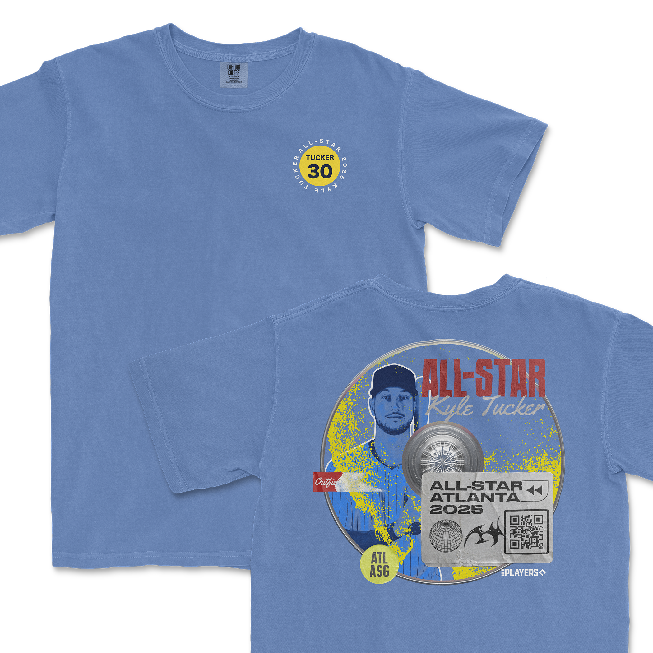 Light blue t-shirt featuring Kyle Tucker's All-Star 2025 design, with graphics on the back and front showcasing his name and number.