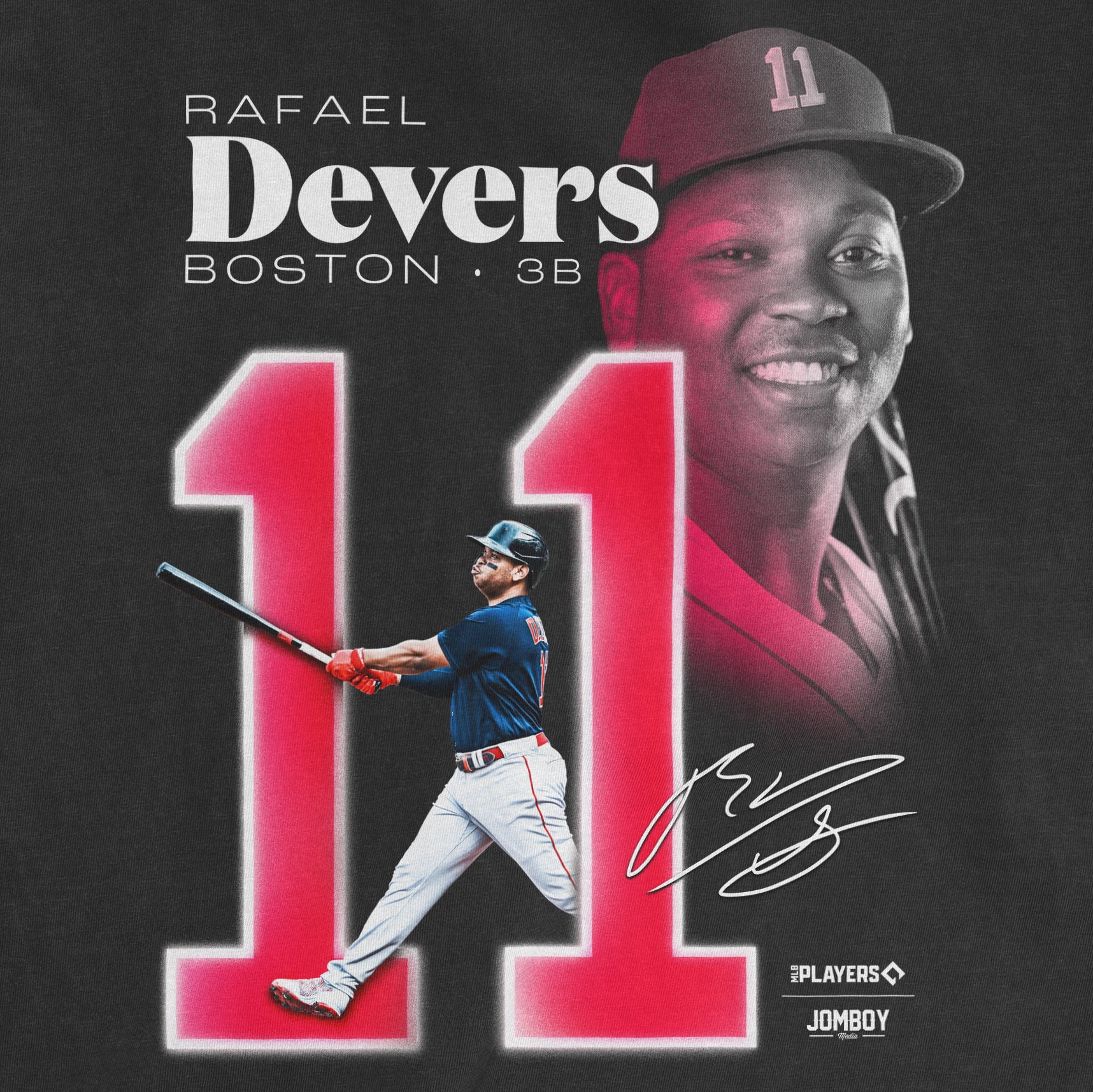 Rafael Devers Boston Signature Series Graphics Black T Shirts