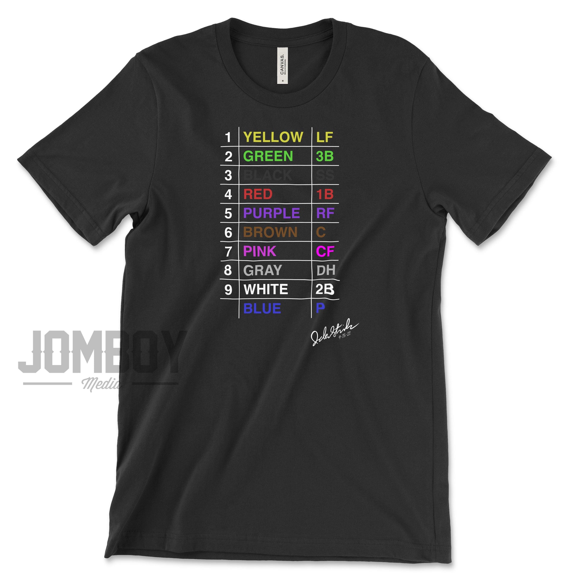 Jake's Color Lineup | T-Shirt - Jomboy Media