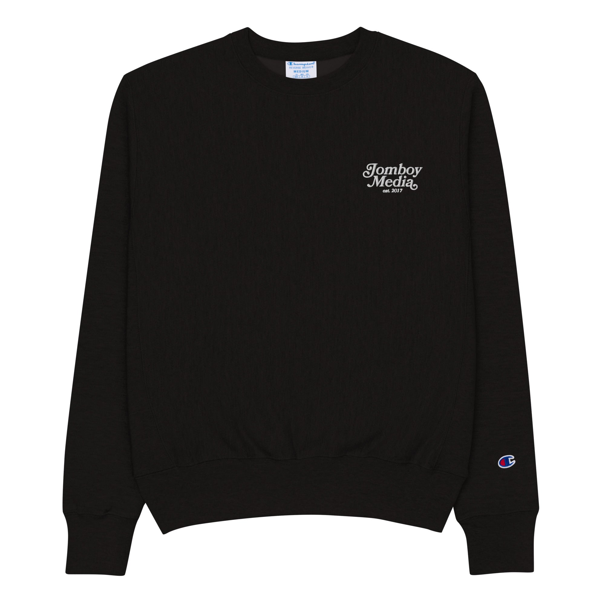 Champion black crewneck sweatshirt hotsell