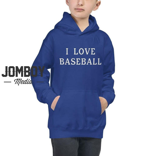 I Love Baseball | Youth Hoodie - Jomboy Media