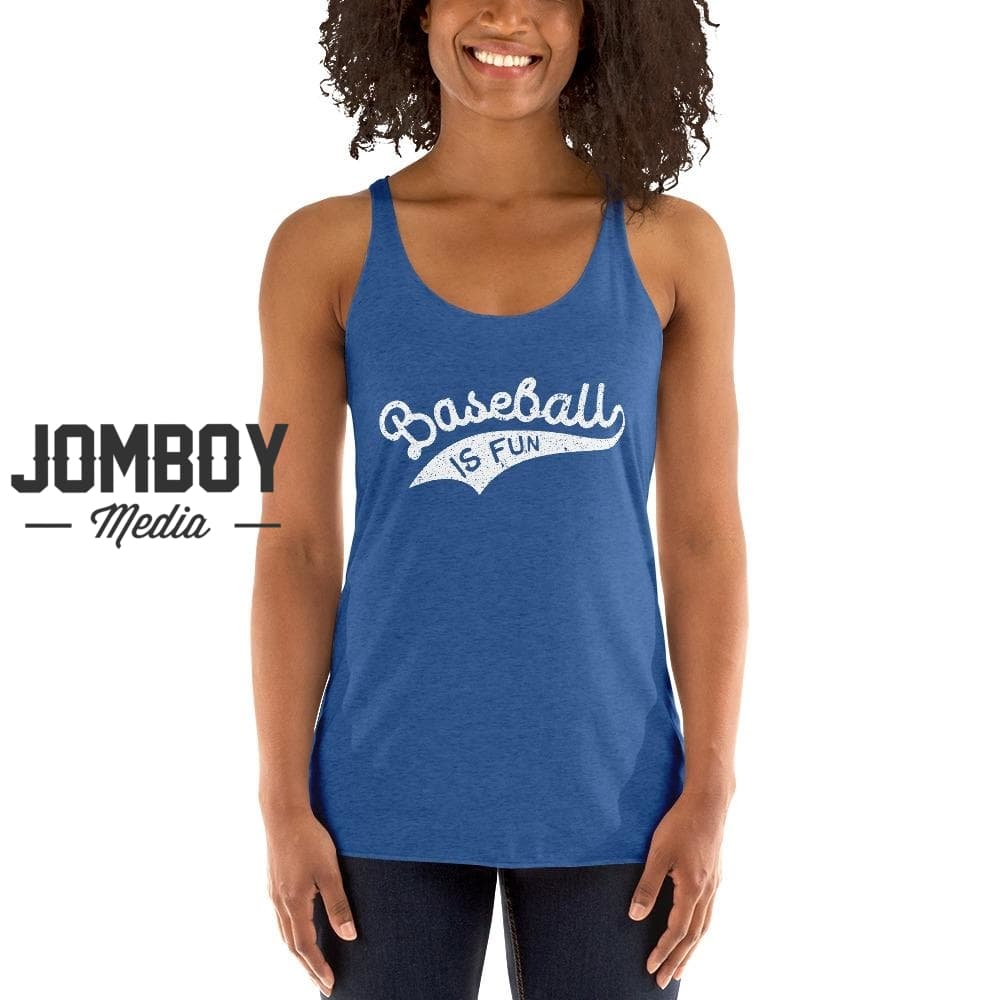 Jomboy Media Baseball Is Fun | Women's Tank 2 Vintage Royal / M