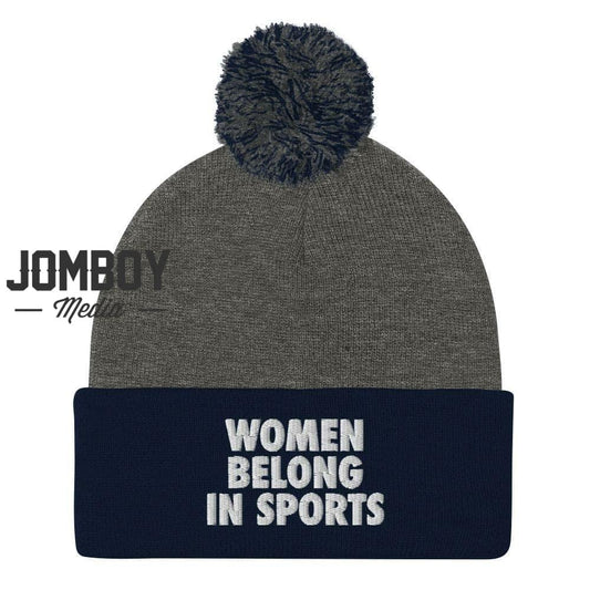 Women Belong In Sports | Pom Beanie - Jomboy Media