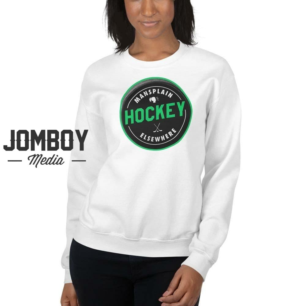 Mansplain Hockey Elsewhere | Crew Sweatshirt - Jomboy Media