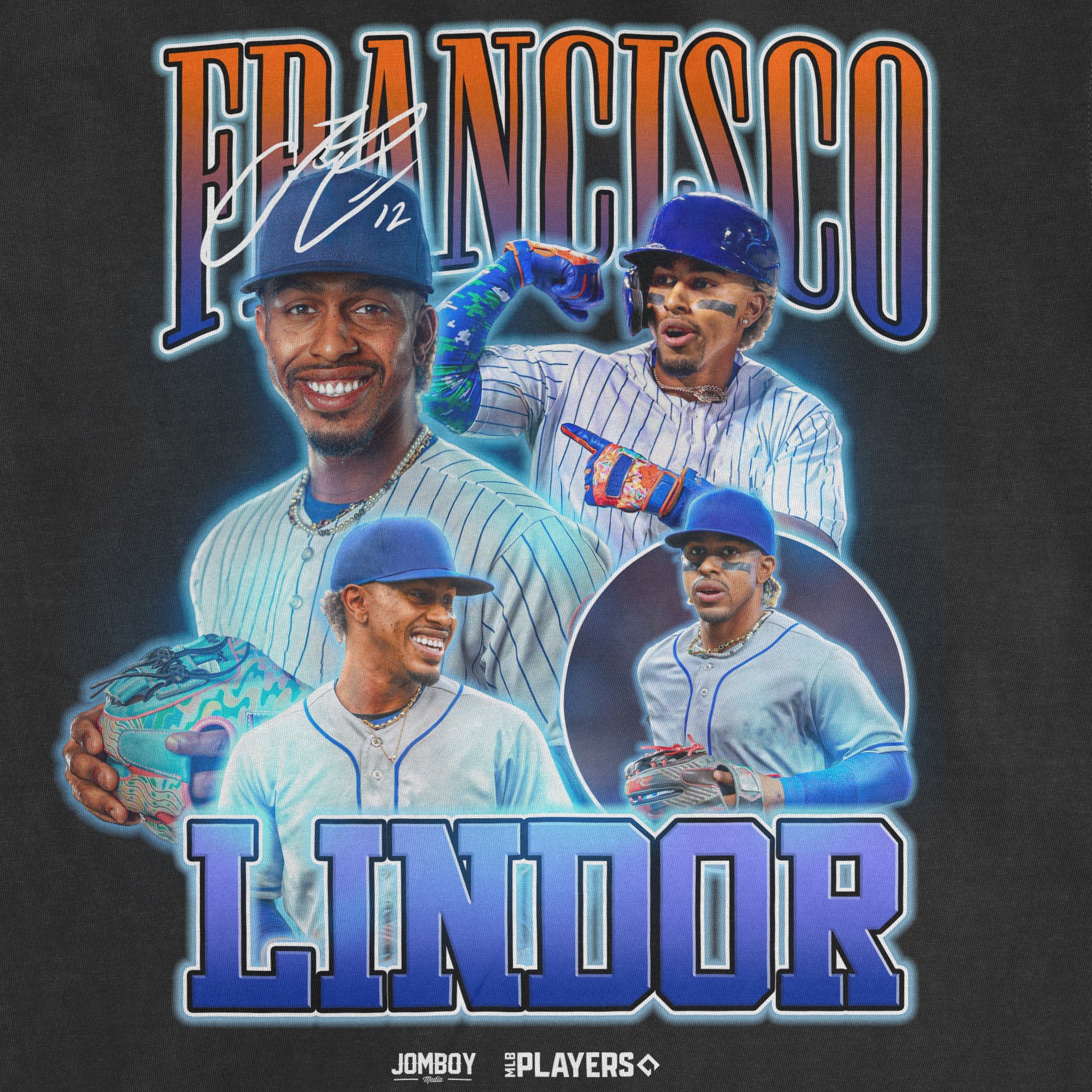  Number and Portrait Francisco Lindor New York MLBPA T-Shirt :  Sports & Outdoors